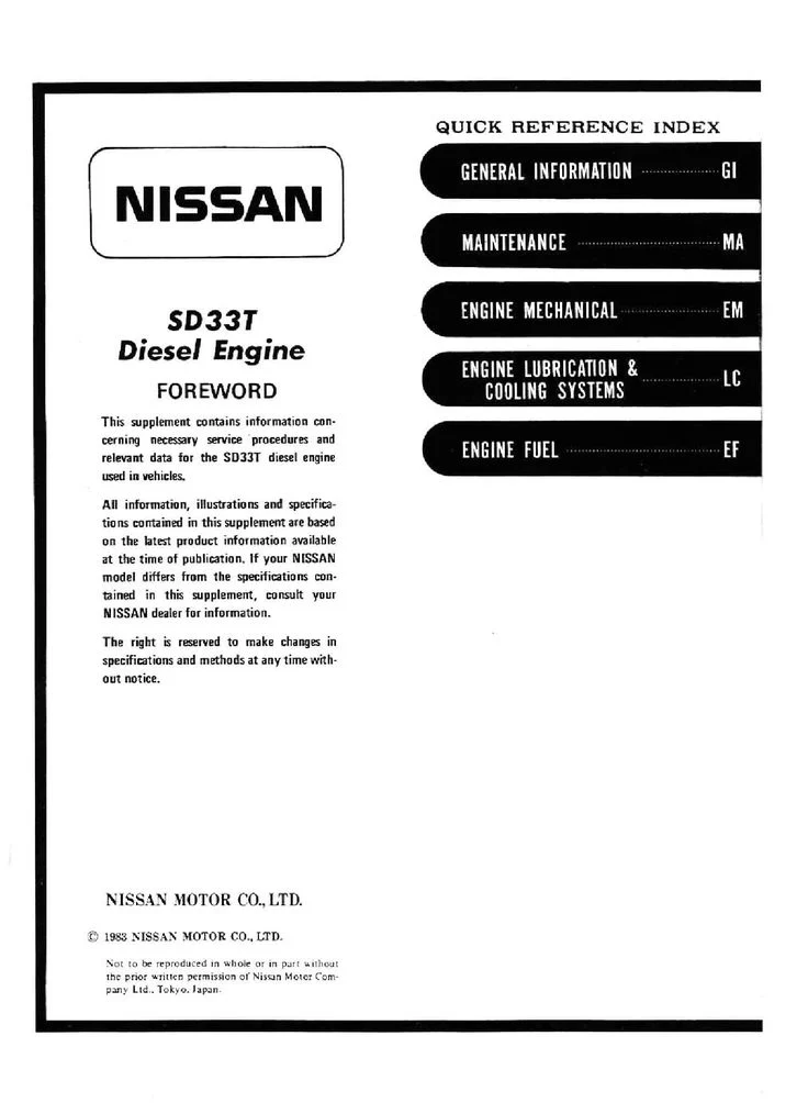 What Is Nissan SD33T?